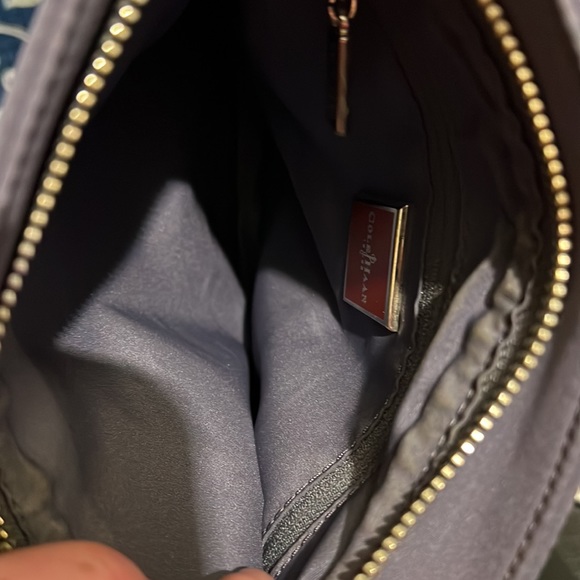 Vintage Cole Hann dark gray canvas shows her bag looks new zips shot adjustable - Picture 5 of 6